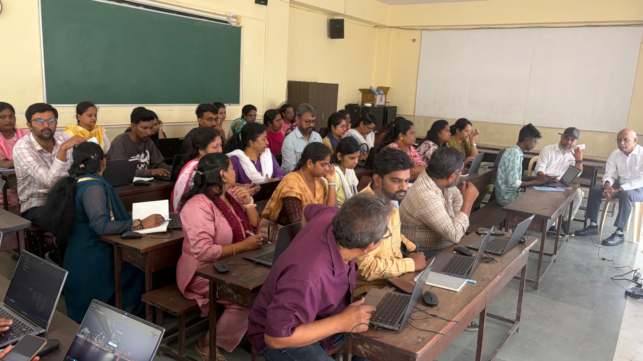 Accountants completing practical exercises
