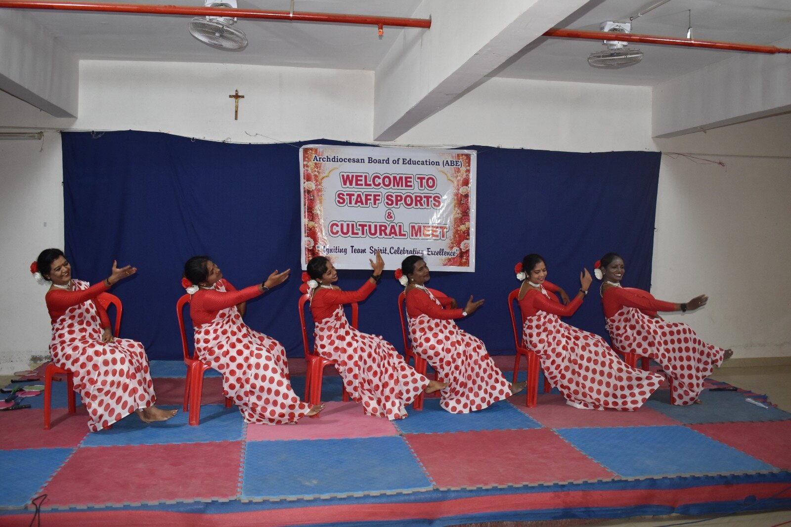 Colourful group dance performance