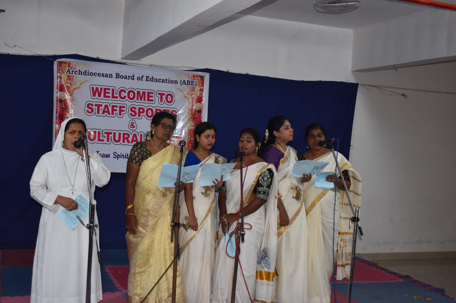 Staff choir performance